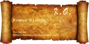Komsa Olinda névjegykártya